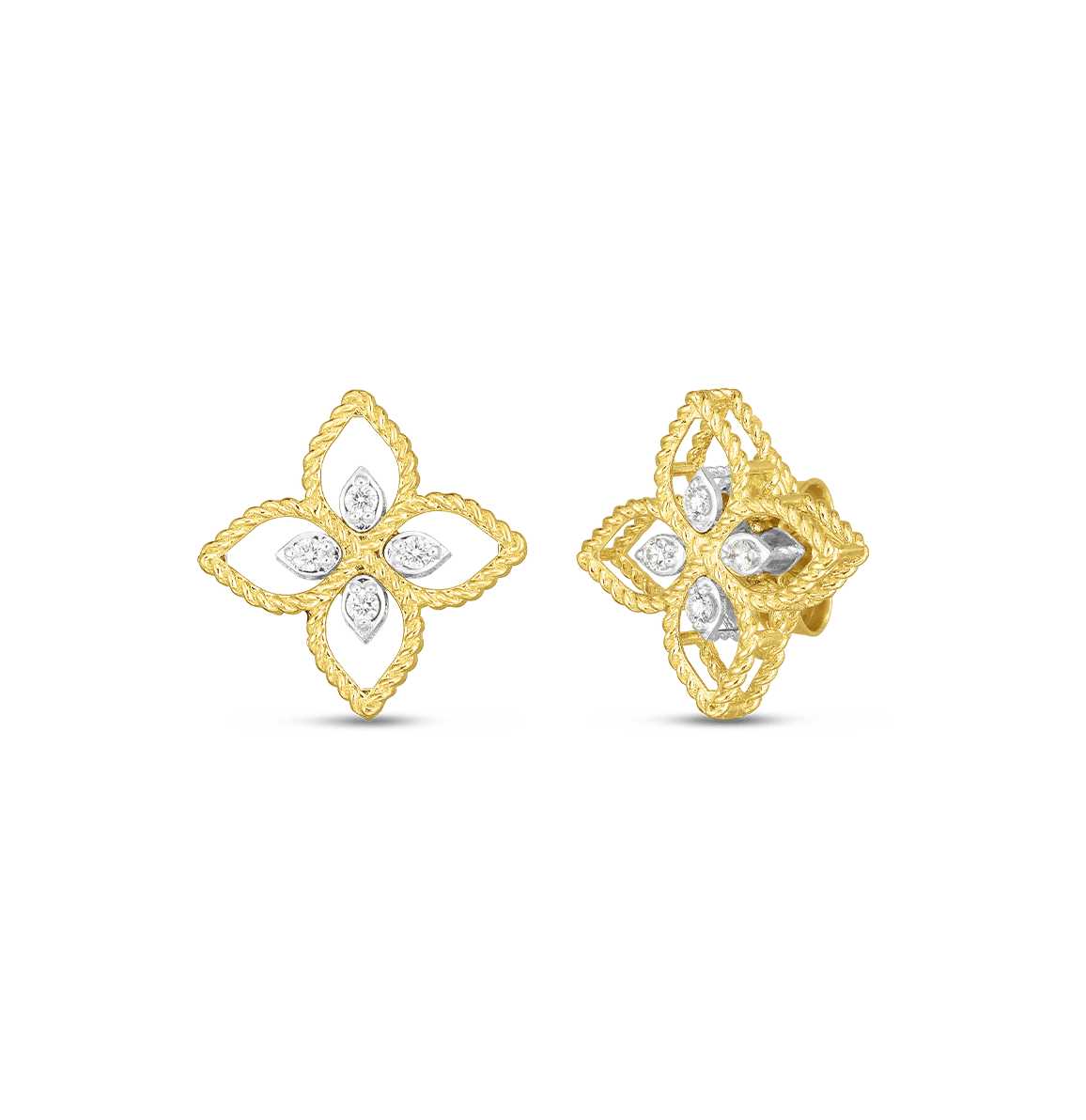 Roberto Coin Principessa Small Flower Diamond Stud Earrings
